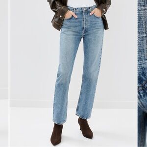 AGOLDE 90s Pinch Waist Straight Leg High Rise Medium Blue Denim Jeans Size 29